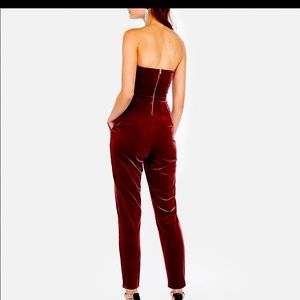 Express velvet holiday jumpsuit